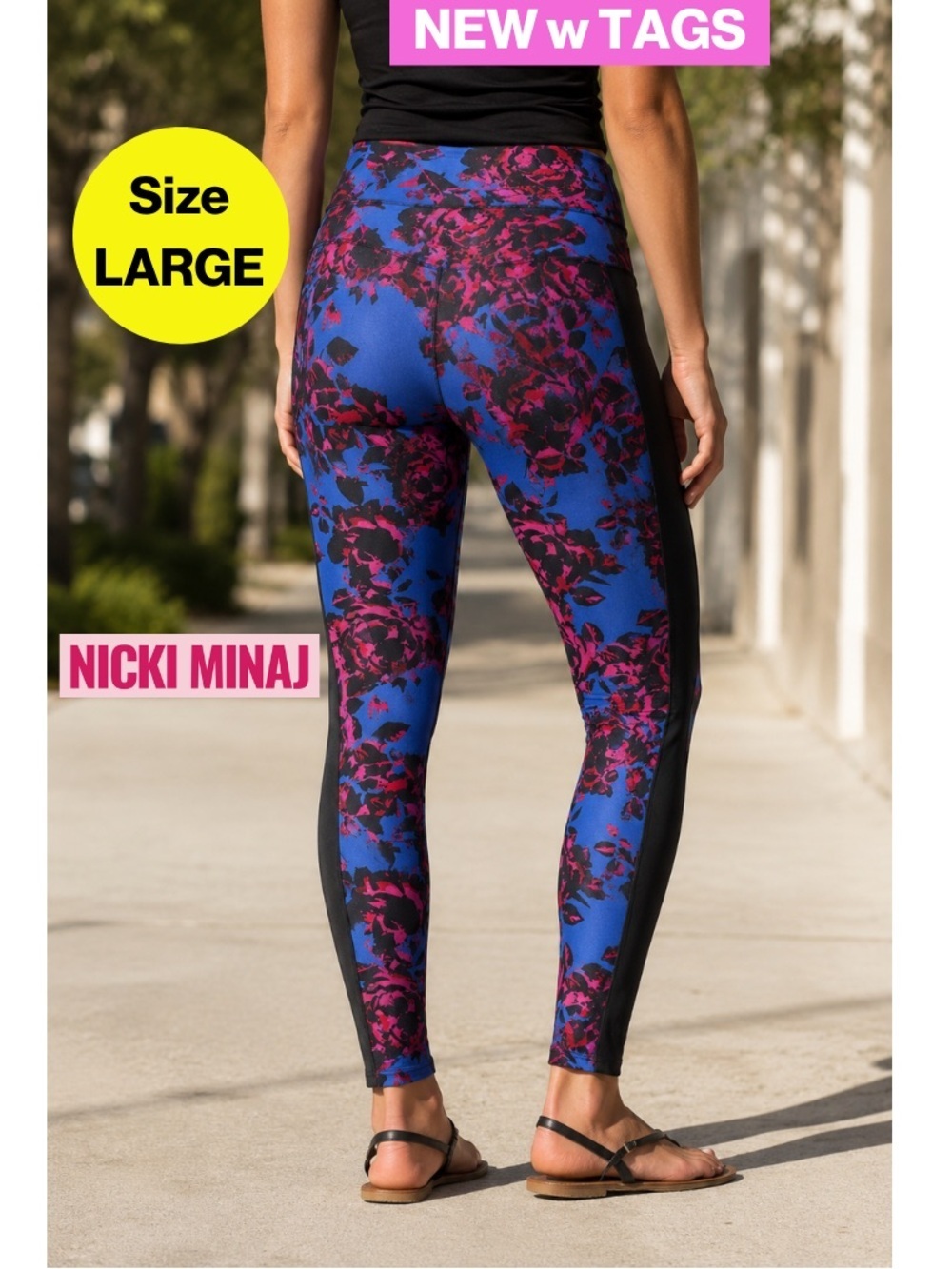 NEW w TAGS 🏷️ 3/for $15 🍒NICKI MINAJ Pink, Blue Animal Print Leggings (Large)